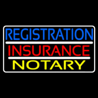 Registration Insurance Notary White Border And Lines Enseigne Néon
