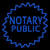 Blue Notary Public Enseigne Néon