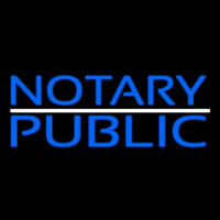 Blue Notary Public With White Line Enseigne Néon