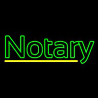 Double Stroke Green Notary Enseigne Néon