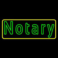 Green Notary Yellow Border Enseigne Néon