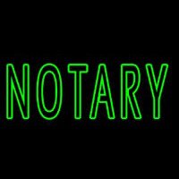 Green Slant Notary Enseigne Néon