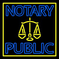 Notary Public Logo Enseigne Néon