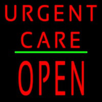 Urgent Care Block Open Green Line Enseigne Néon