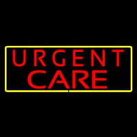 Urgent Care Rectangle Yellow Enseigne Néon