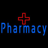 Blue Pharmacy With Medical Logo Enseigne Néon